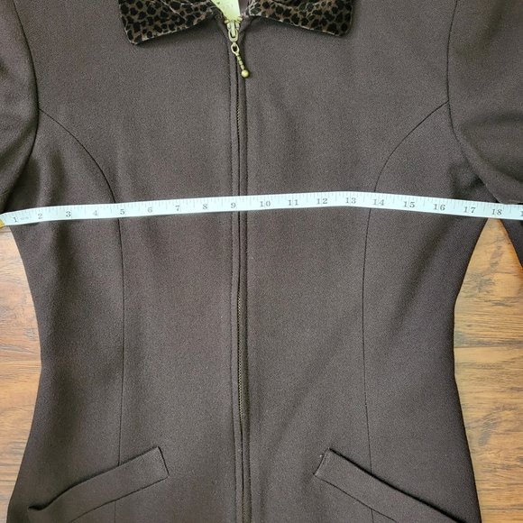 NWT Express Tailleur wool blend brown zip blazer jacket size S - Picture 10 of 10